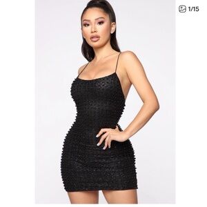 Elegant Black Studded Dress